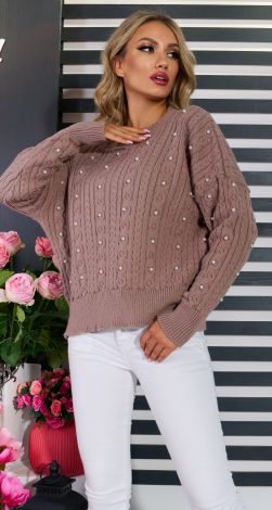 Sweater with pearls