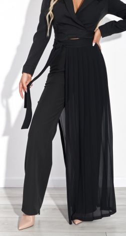 Elegant trousers with a chiffon skirt