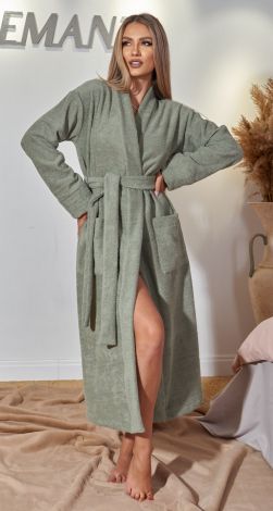 Cotton terry dressing gown