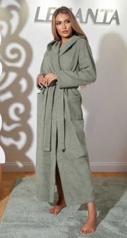 Бавовняний махровий халат з капюшоном