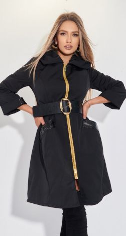 Insulated black raincoat