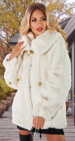 Mink eco fur coat