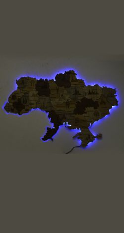 Multi-layered map of Ukraine with illumination