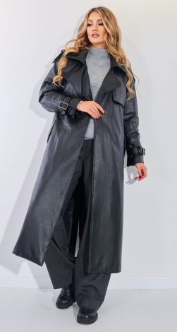 Raincoat made of eco leather on suede