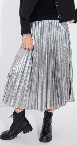 Long pleated pleated skirt