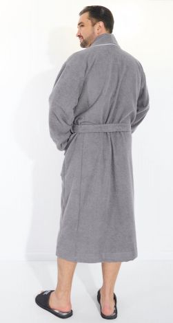 Чоловічий махровий халат з кантами корисний подарунок
