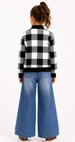 Black and white plaid children's jacket