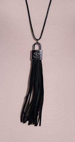 Necklace with leather pendant