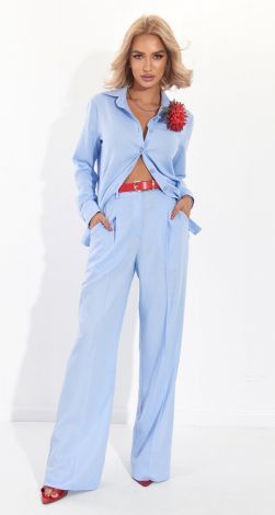 Linen trouser suit with a shirt