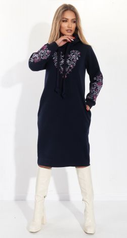 Warm dress with embroidery