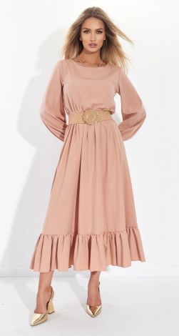 Модное платье с оборкой 