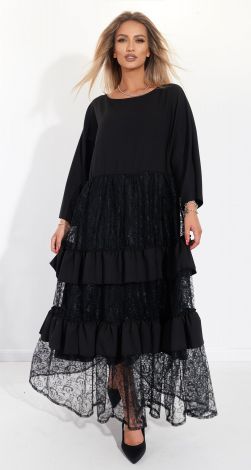 Чорна сукня у стилі бохо
