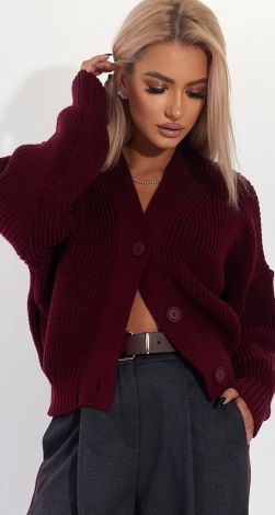 Short cardigan in chunky knit