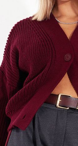 Short cardigan in chunky knit