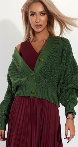 Short cardigan in chunky knit