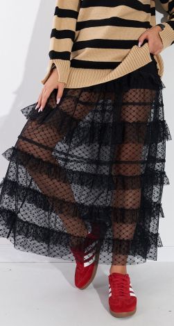 Fashionable transparent skirt with frills