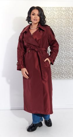 Fashionable elongated trench coat