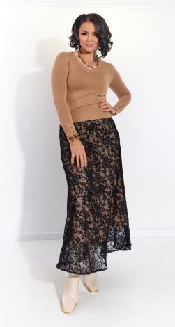 A luxurious lace skirt