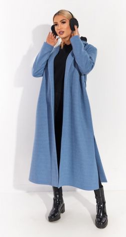 Cashmere coat with slits