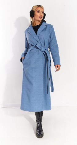 Cashmere coat with slits