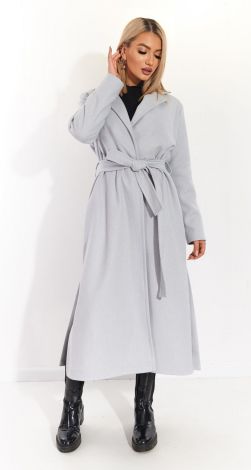 Cashmere coat with slits