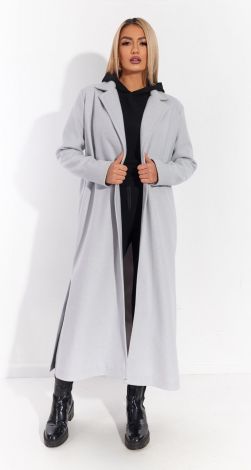 Cashmere coat with slits