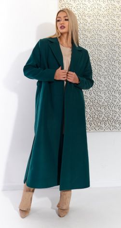 Cashmere coat with slits