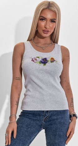 Cotton T-shirt with embroidery