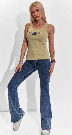 Cotton T-shirt with embroidery