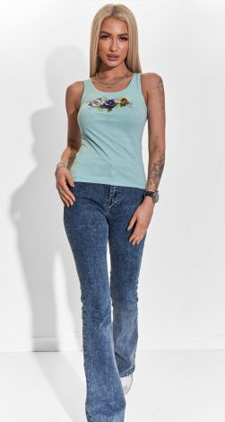 Cotton T-shirt with embroidery