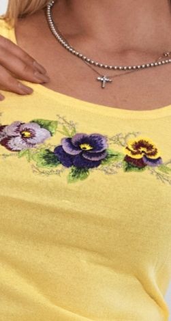 Cotton T-shirt with embroidery