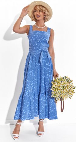Блакитний Сарафан у Горошок