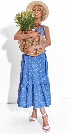 Блакитний Сарафан у Горошок