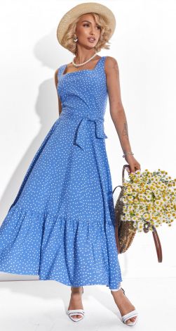 Блакитний Сарафан у Горошок