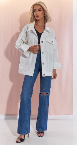 Жіноча куртка з бавовни, з вишивкою