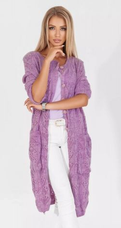 Openwork cardigan with pockets