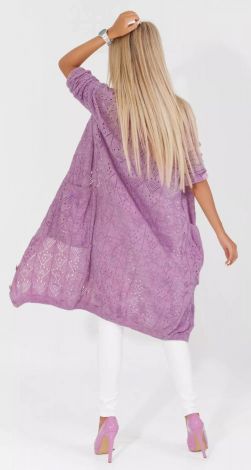 Openwork cardigan with pockets