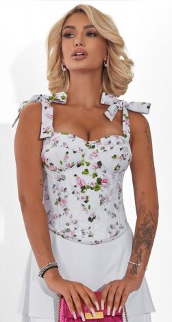 Корсет із трендовим принтом