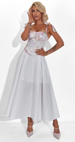 Корсет із органзи з принтом