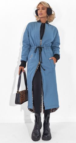 Подовжена джинсова парка