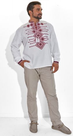 Льняна чоловіча вишиванка Веремій