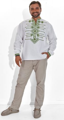 Льняна чоловіча вишиванка Веремій