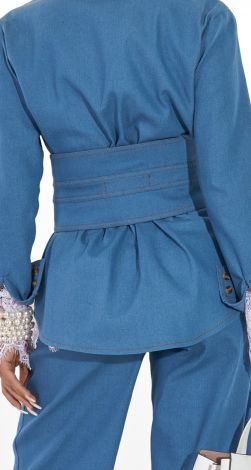 Джинсовий пояс-корсет