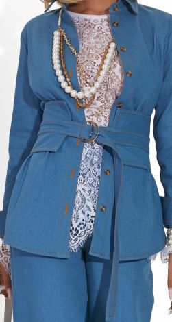 Джинсовий пояс-корсет