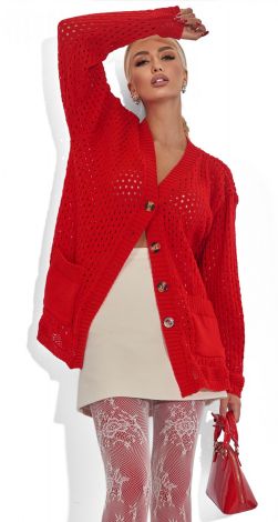 В'язаний кардиган з кишенями