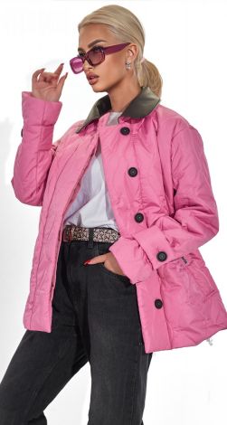 Модна куртка зі шкіряним коміром