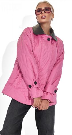 Модна куртка зі шкіряним коміром