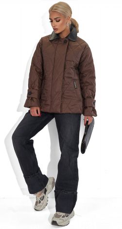 Модна куртка зі шкіряним коміром