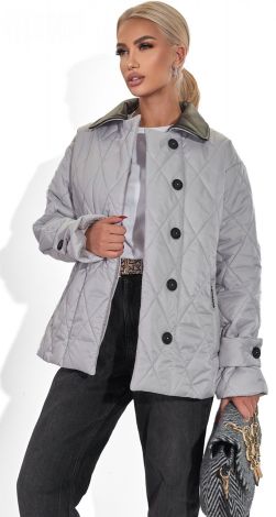 Модна куртка зі шкіряним коміром