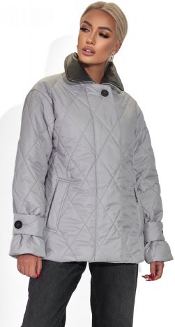 Модна куртка зі шкіряним коміром